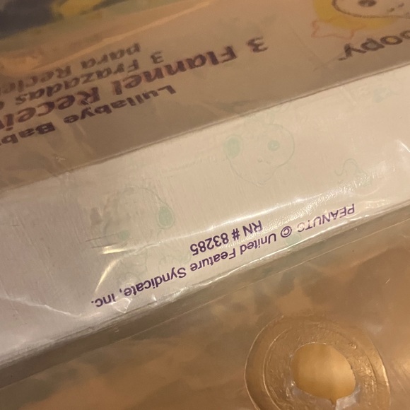 Peanuts Baby Snoopy Flannel Receiving Blankets with Woodstock - Stars and Moons - Picture 5 of 5